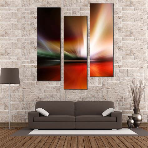 Abstract Lights Canvas Wall Art Colorful Modern Abstract 3 Piece