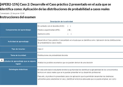 Examen APEB 2 15 Caso 2 Desarrolle el Caso práctico 2 presentado en