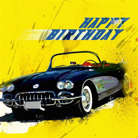 Happy Birthday Greetings Corvette Personalize Animated Happy Birthday