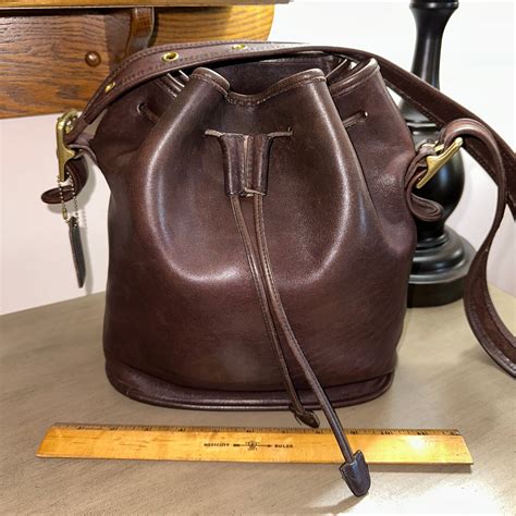 Vintage Coach Lulas Legacy Mahogany Leather Drawstring Bucket Bag