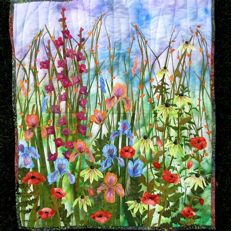 Botanical Art Quilt Made With Hand Painted Fabric Wall Art Etsy Uk