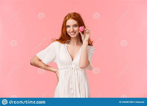 Beauty Desserts And People Concept Alluring And Sassy Redhead