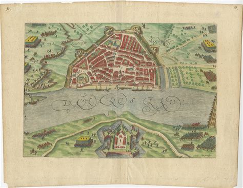antique map of nijmegen by orlers 1615