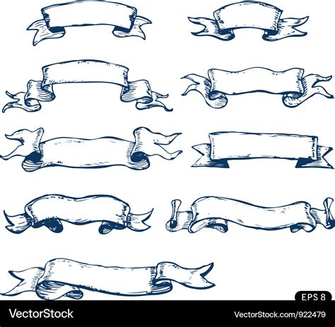 Hand Drawn Banners Set Royalty Free Vector Image