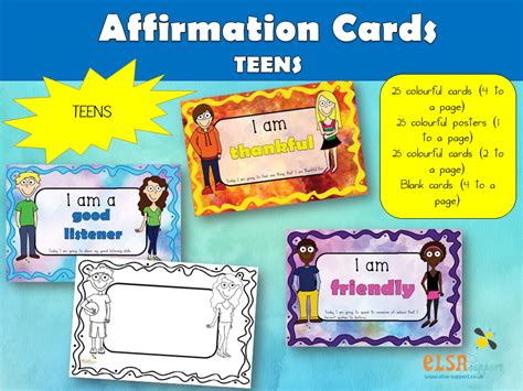 Elsa Support Affirmation Cards For Teens Pshe Self Esteem Teaching