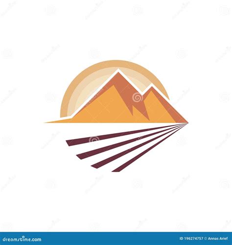 Valley And Sun Logo Cartoon Vector 142880017