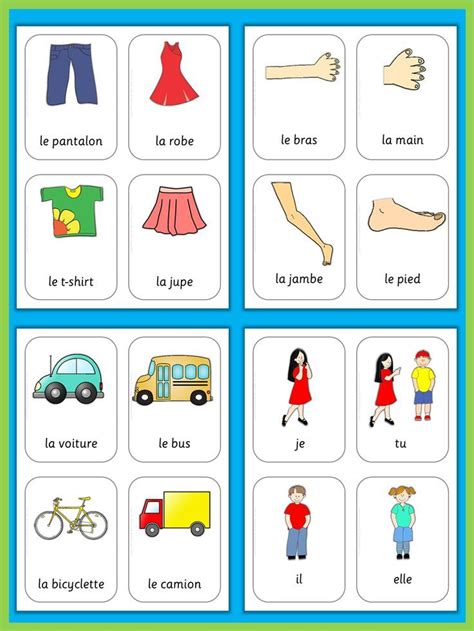 This Set Has Flashcards For Your French Lessons They Are A Great Visual Help For