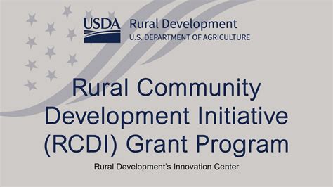 Webinar Rural Community Development Initiative Rcdi Grant Program Youtube