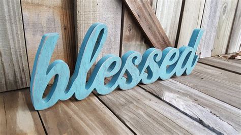 Wooden Blessed Sign Etsy Blessed Sign Wooden Letters Free