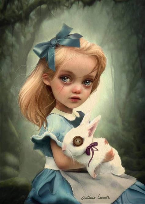 Artist Antonio Lorente Alice In Wonderland Paintings Dark Alice In