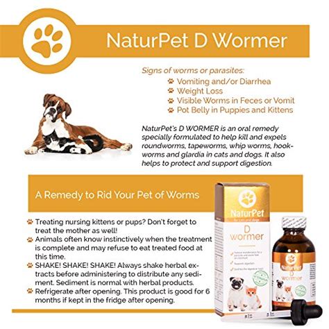 Tapeworm dewormer (praziquantel) tablets may be given directly in the mouth or crumbled and mixed with the food. Naturpet D Wormer | 100% Natural for Dogs and Cats | 3.3 ...