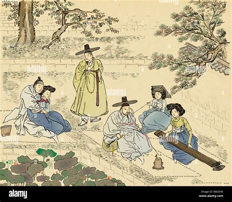 Traditional Korean Painting Life Of Ordinary People Painting Of Ink