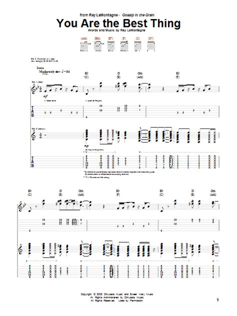 ray lamontagne you are the best thing sheet music notes chords in 2022 sheet music lyrics