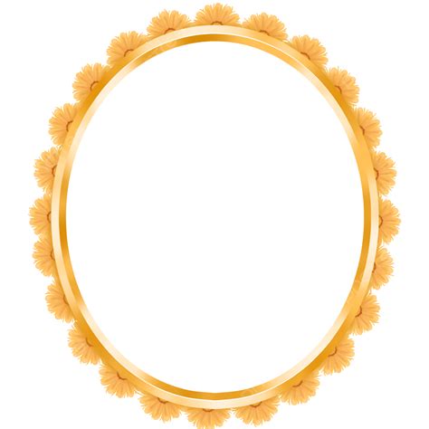 Oval Gold Frame Png Transparent Gold Frame Oval Yellow Flowers Wedding
