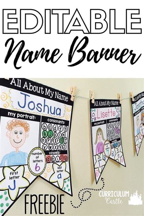 Free Editable Name Activity Banner For Students To Practice Writing