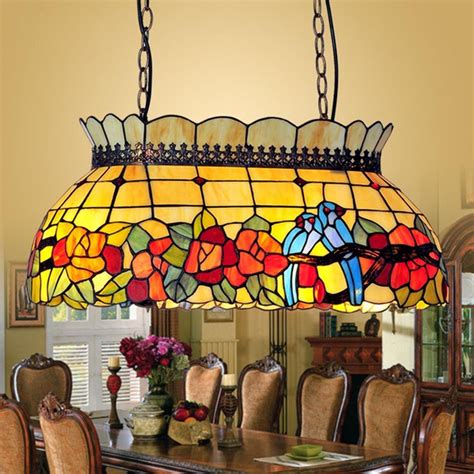 Byb Tiffany Style Stained Glass Hanging Pendant Ceiling Lamp Chandelier