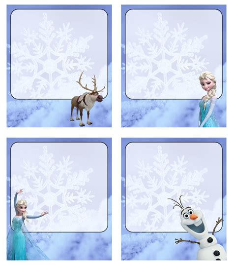 Frozen Party Food Labels Free Printable
