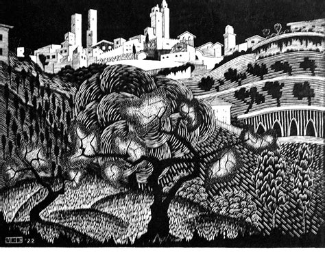 We have signed escher artworks as well as unsigned. San Gimignano (Italy) (1922) - Maurits Cornelis Escher (18 ...