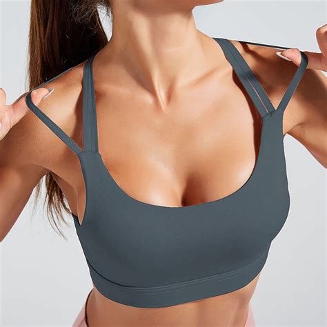 Vertvie Sexy Yoga Running Bras Hollow Out Yoga Tops Women Strappy Sports Bra Female Workout High
