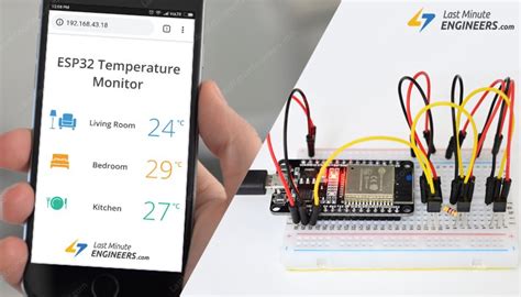 Interface Multiple Ds18b20s With Esp32 And Display Values On Web Server