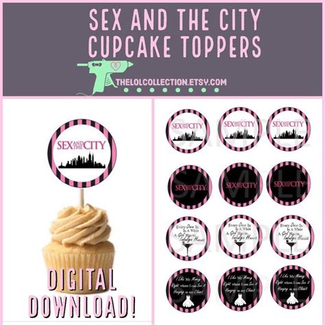 Sex And The City Cupcake Toppers Bachelorette Party Girls Etsy