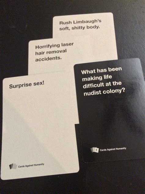 We first created cards against humanity for a new years party with a huge group of awkward friends. Cards against humanity stumps me again \_(ツ)_/¯ | Cards ...