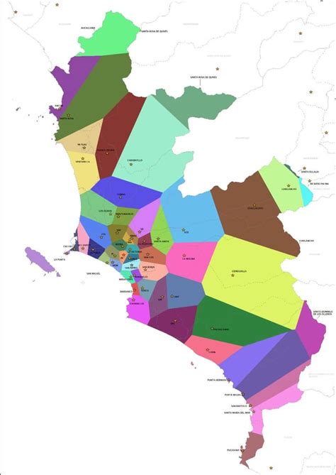Mapa De Lima Y Callao Según Punto Administrativo Más Próximo Peru