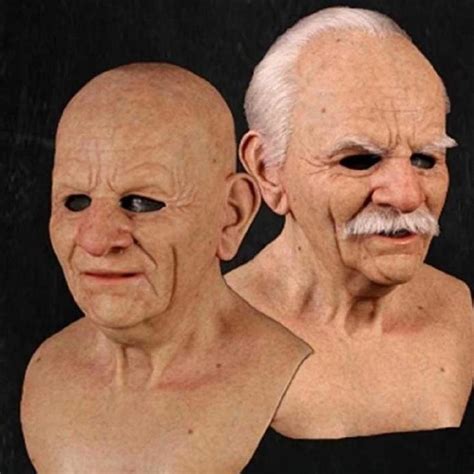 Old Man Mask Halloween Creepy Wrinkle Face Mask Halloween Costume