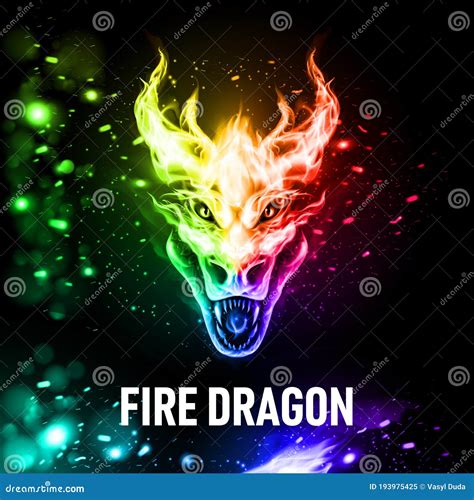 Fire Head Of Dragon Stock Vector Illustration Of Fantasy 193975425