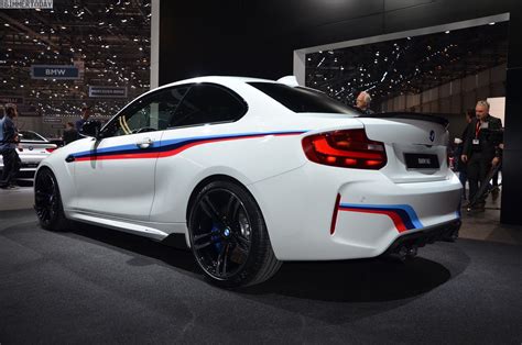 A Beautiful Bmw M2 Alpine White With M Performance Parts Arrives In Geneva