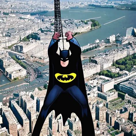 Batman Climbing The Eiffel Tower Stable Diffusion Openart