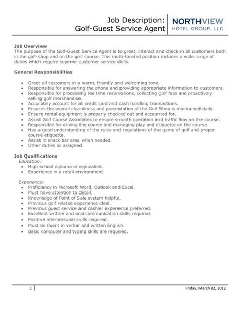 This is also a job regarding the sales as it involves selling insurances of health, property, automotive and savings. Job Description: Golf-Guest Service Agent - Eagle Crest Resort