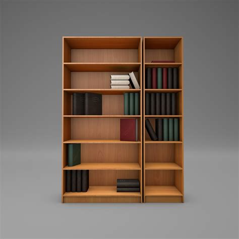 3d Bookcase 3 Books Model