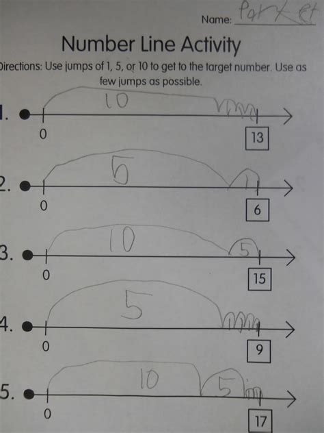 Mrs Ts First Grade Class Number Line Activity