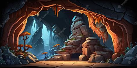 Premium Photo 2d Cave In Rock Background Environment For A Battle