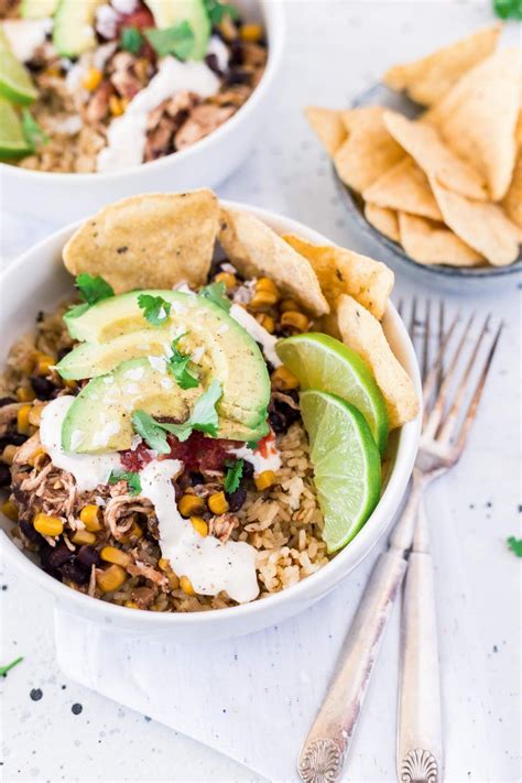 Slow Cooker Chicken Taco Bowls With Cilantro Lime Rice I Heart Nap