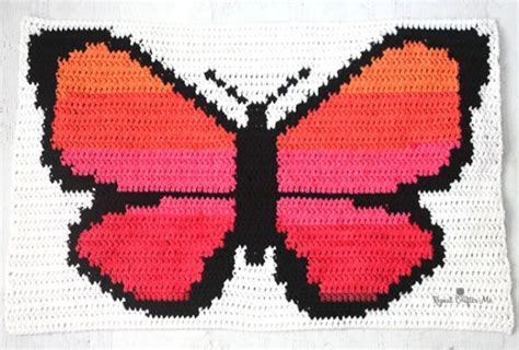 Beautiful Butterfly Crochet Throw Blanket