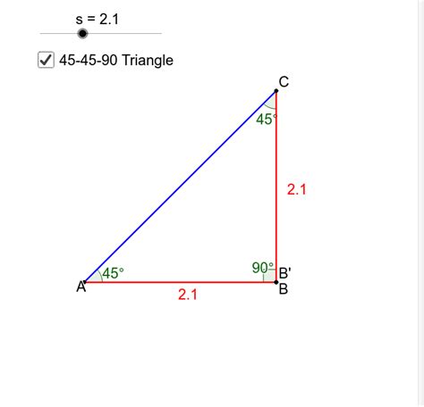 Special Right Triangles 45 45 90 Geogebra