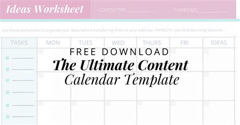 Free The Ultimate Content Calendar Template