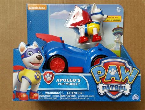 New Paw Patrol Apollo The Super Pup Figure With Pup Mobile Htf