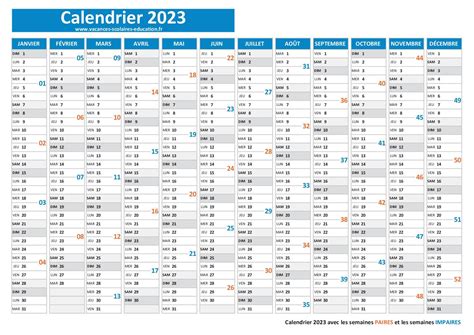 Semaine Paire Semaine Impaire Calendrier 2023 2024