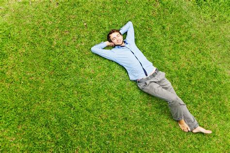Man Laying On A Grass Stock Image Image Of Freedom Natural 61747481