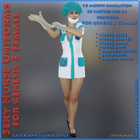 Sexy Nurse Uniform For Genesis 3 Females Clothing For Poser And Daz