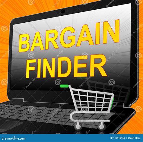 Bargain Finder Shows Internet Comparison 3d Illustration Stock