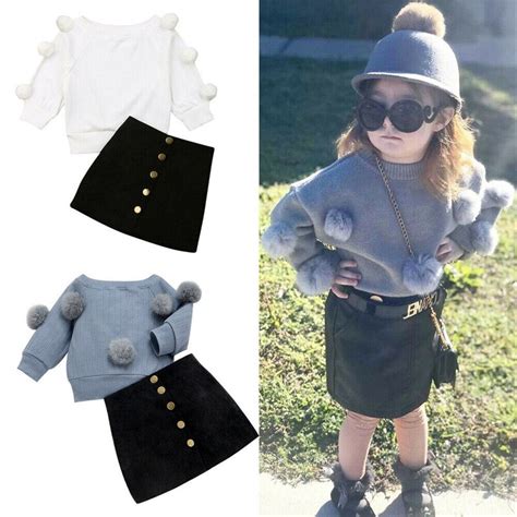 Pudcoco Stylish 2pcs Toddler Baby Girls Autumn Winter Clothes Sweater