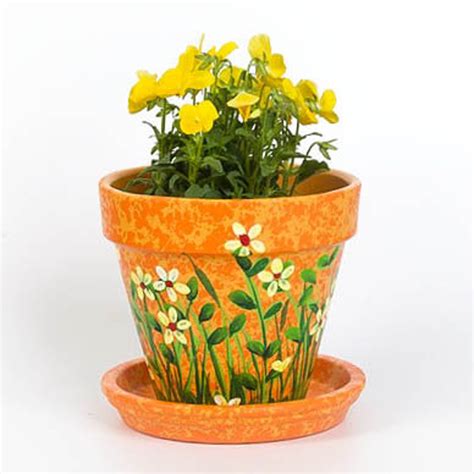 Flower Pot 6 Inch Terra Cotta Clay Pot Hand Painted Mom Etsy