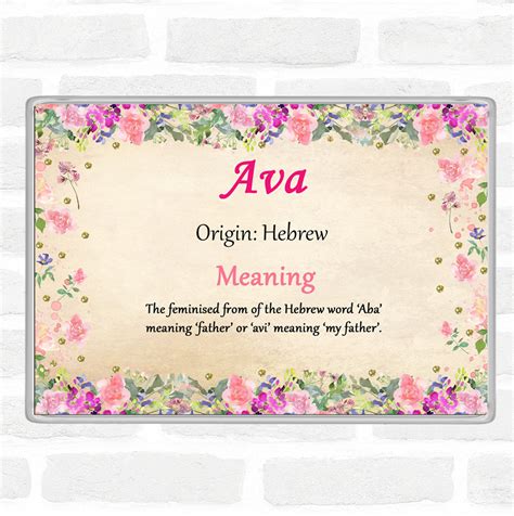 Ava Personalised Name Meaning Coaster