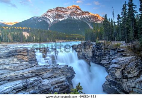 Athabasca Falls Icefields Parkway Jasper Canadian Stock Photo 495504853