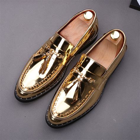 The world's most comfortable shoes, flats, and clothing made with natural materials like merino wool and eucalyptus. Gold Metallic Patent Leather Tassels Mens Oxfords Loafers Dress Shoes Flats