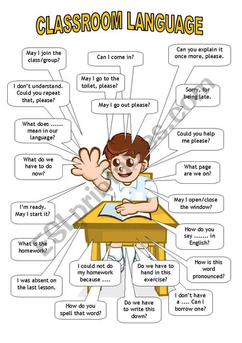 Classroom Language Interactive And Downloadable Worksheet You Can Do